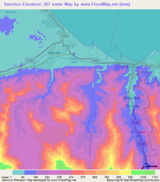 Sanchon,Venezuela Elevation Map