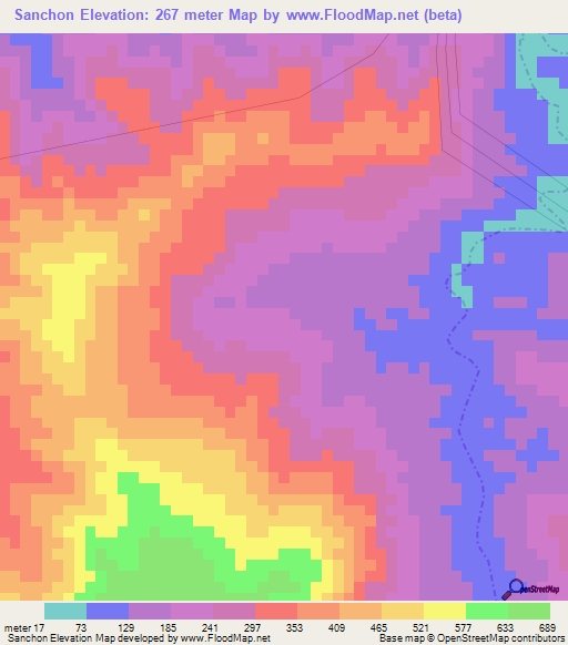 Sanchon,Venezuela Elevation Map