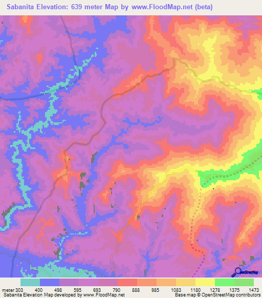 Sabanita,Venezuela Elevation Map
