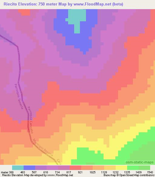 Riecito,Venezuela Elevation Map