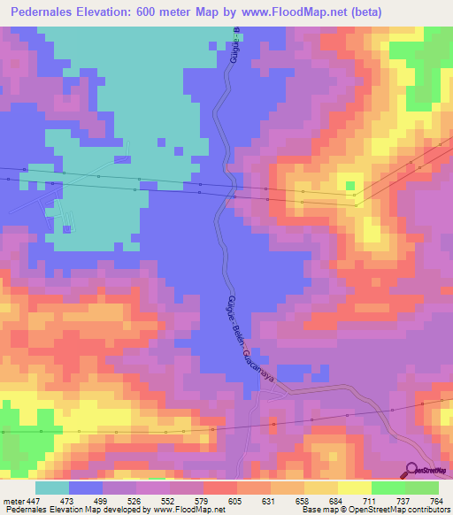 Pedernales,Venezuela Elevation Map