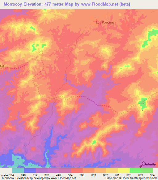 Morrocoy,Venezuela Elevation Map