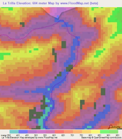 La Trilla,Venezuela Elevation Map