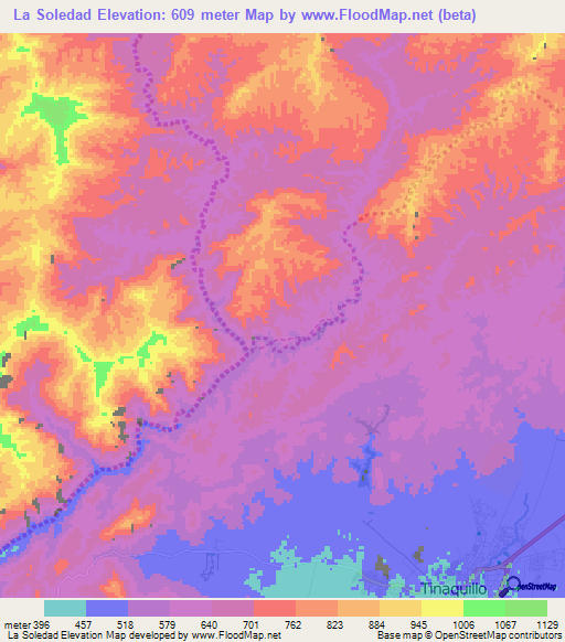 La Soledad,Venezuela Elevation Map