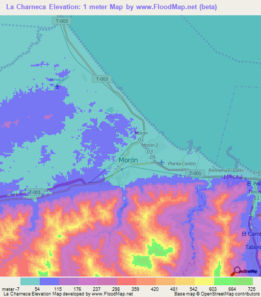 La Charneca,Venezuela Elevation Map