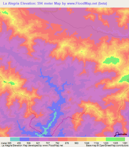 La Alegria,Venezuela Elevation Map