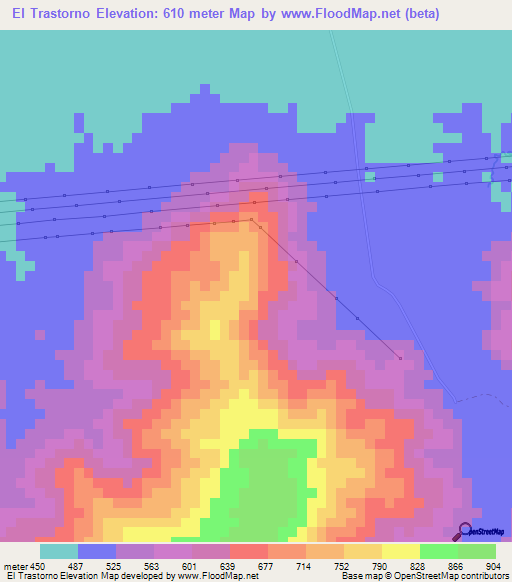 El Trastorno,Venezuela Elevation Map