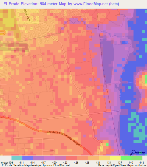 El Erode,Venezuela Elevation Map