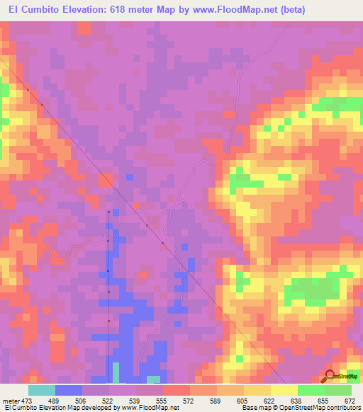 El Cumbito,Venezuela Elevation Map