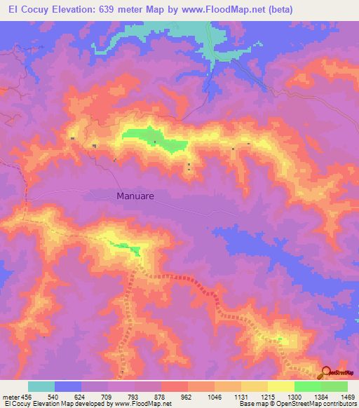 El Cocuy,Venezuela Elevation Map