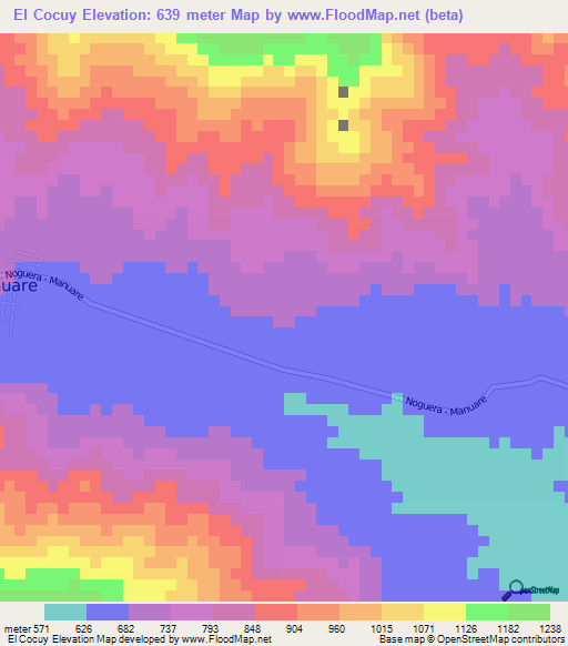El Cocuy,Venezuela Elevation Map