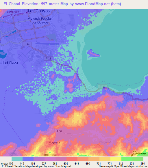 El Charal,Venezuela Elevation Map