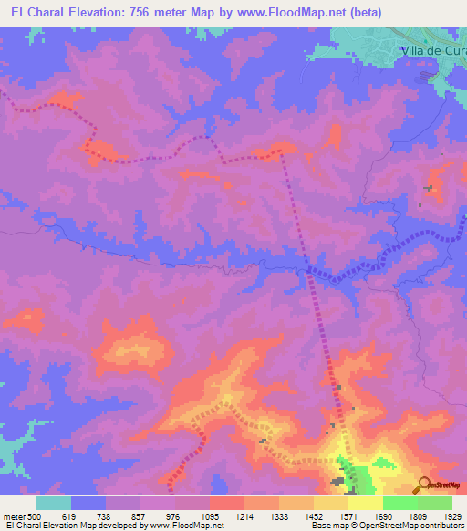 El Charal,Venezuela Elevation Map