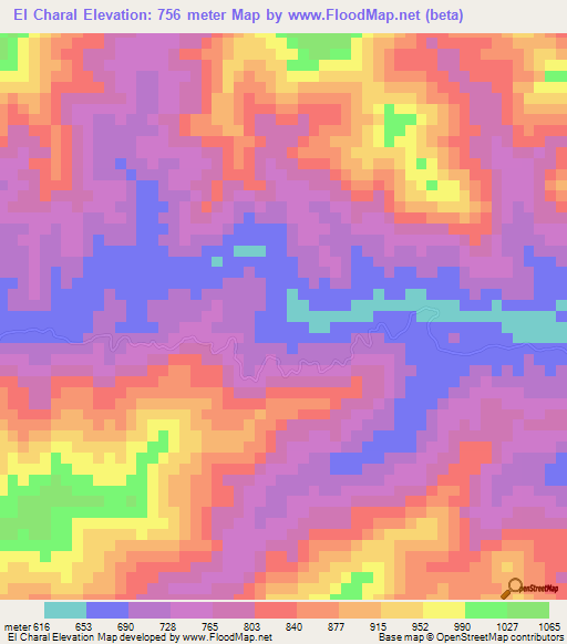 El Charal,Venezuela Elevation Map