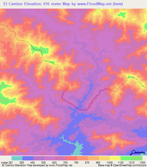 El Cambur,Venezuela Elevation Map