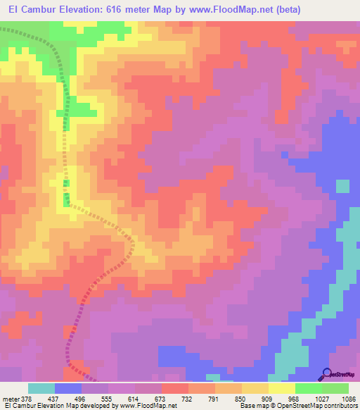 El Cambur,Venezuela Elevation Map