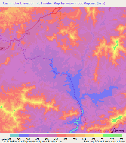 Cachinche,Venezuela Elevation Map