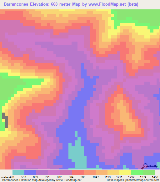 Barrancones,Venezuela Elevation Map