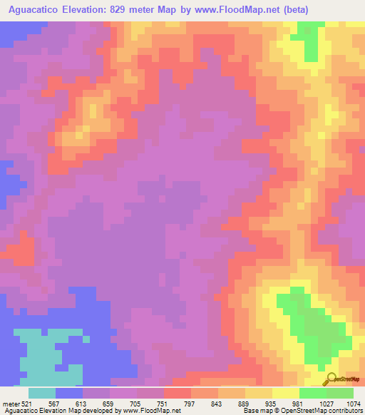 Aguacatico,Venezuela Elevation Map
