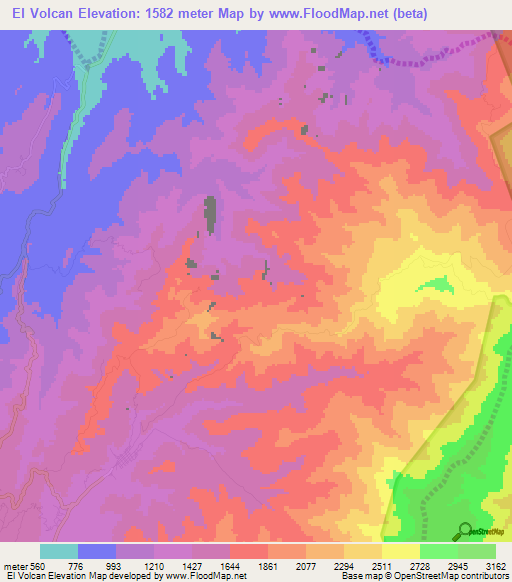 El Volcan,Venezuela Elevation Map