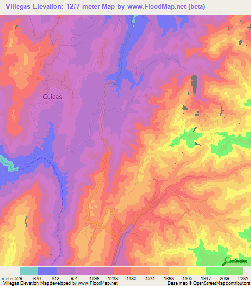 Villegas,Venezuela Elevation Map