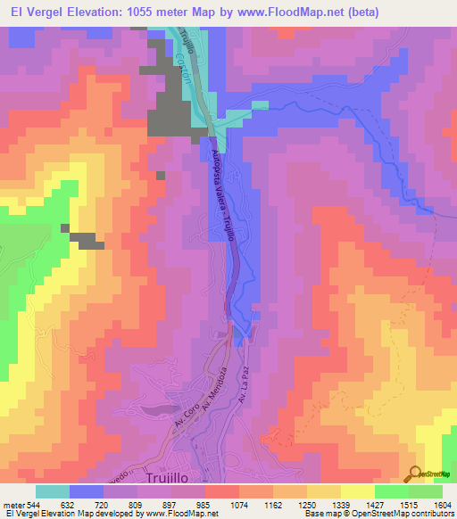 El Vergel,Venezuela Elevation Map