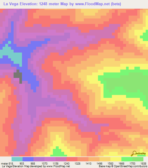 La Vega,Venezuela Elevation Map