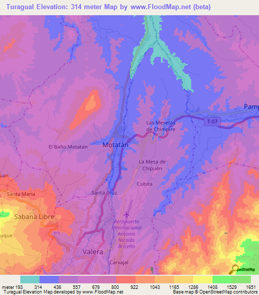 Turagual,Venezuela Elevation Map
