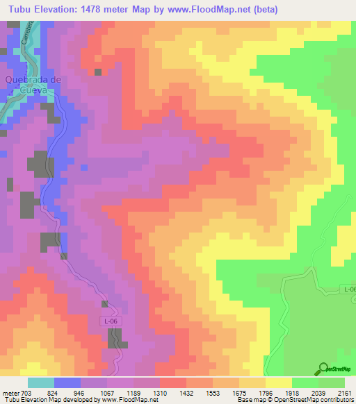 Tubu,Venezuela Elevation Map