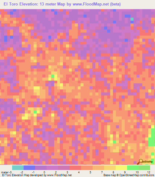 El Toro,Venezuela Elevation Map