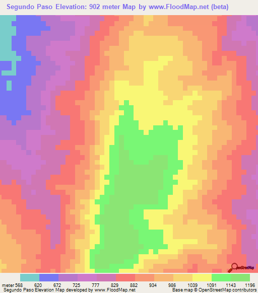 Segundo Paso,Venezuela Elevation Map