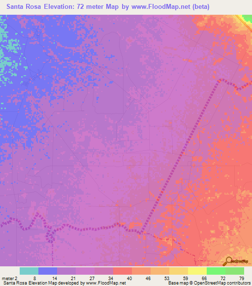 Santa Rosa,Venezuela Elevation Map