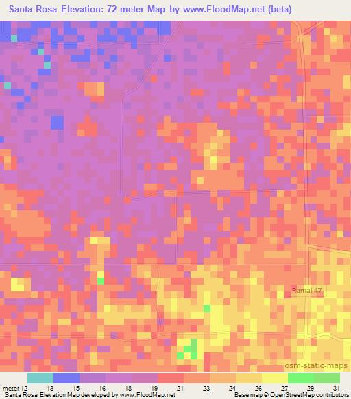 Santa Rosa,Venezuela Elevation Map