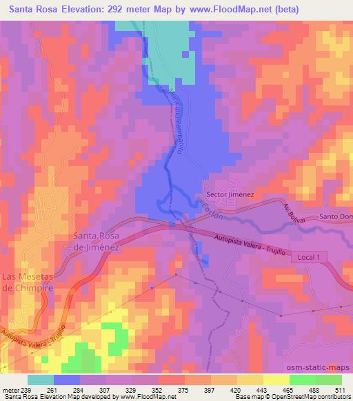 Santa Rosa,Venezuela Elevation Map