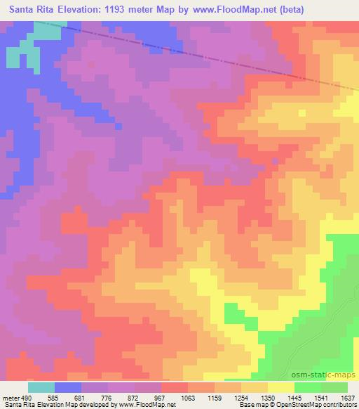 Santa Rita,Venezuela Elevation Map