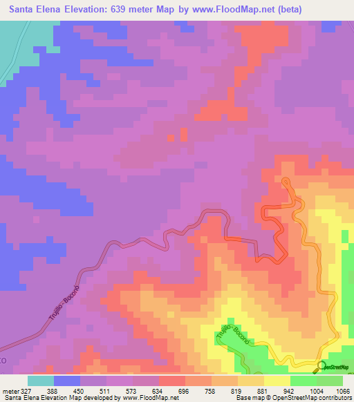 Santa Elena,Venezuela Elevation Map