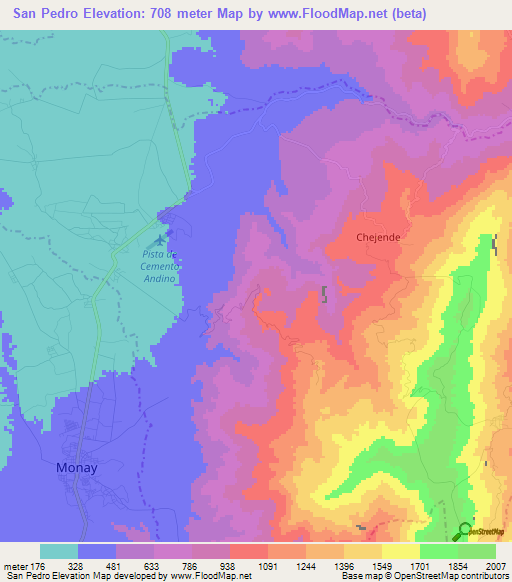 San Pedro,Venezuela Elevation Map