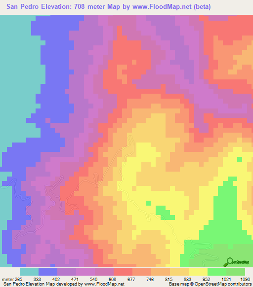 San Pedro,Venezuela Elevation Map