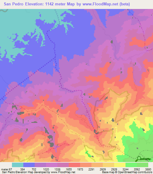 San Pedro,Venezuela Elevation Map