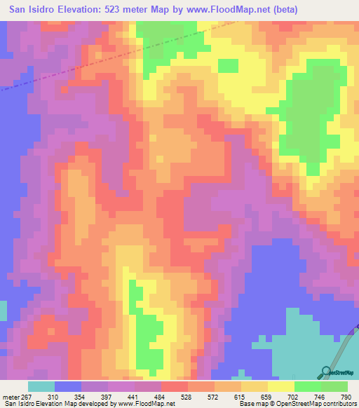 San Isidro,Venezuela Elevation Map