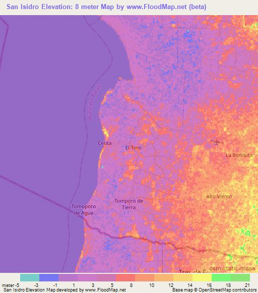 San Isidro,Venezuela Elevation Map