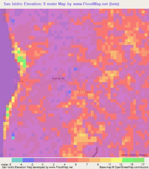 San Isidro,Venezuela Elevation Map