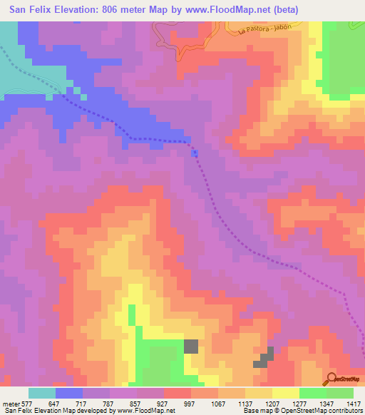 San Felix,Venezuela Elevation Map