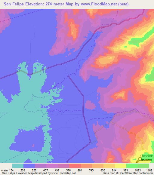 San Felipe,Venezuela Elevation Map