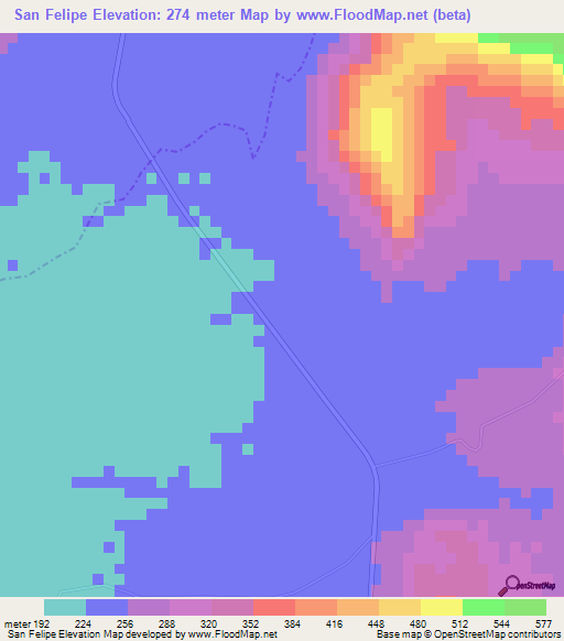San Felipe,Venezuela Elevation Map