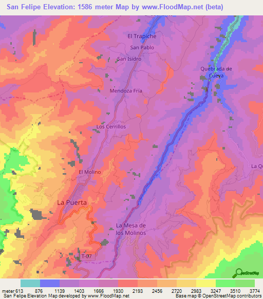 San Felipe,Venezuela Elevation Map