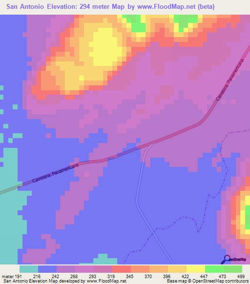 San Antonio,Venezuela Elevation Map