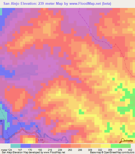 San Alejo,Venezuela Elevation Map