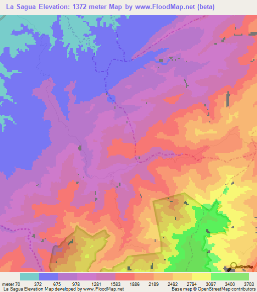 La Sagua,Venezuela Elevation Map