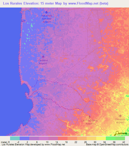 Los Rurales,Venezuela Elevation Map